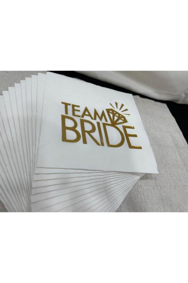 Parti Sürprizi Bekarlığa Veda Team Bride Golg Varak Peçete 16 Adet - Image 1