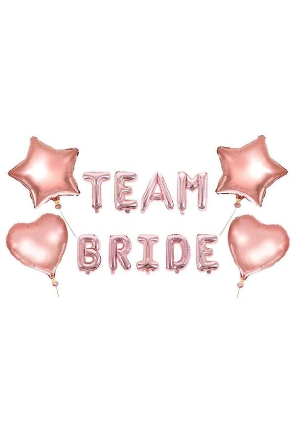 Parti Sürprizi Bekarlığa Veda Team Bride Rose Gold Set - Image 1