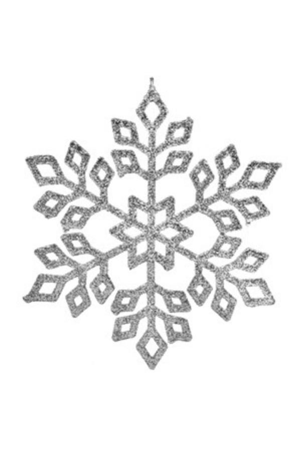Parti Sürprizi Yılbaşı Çam Ağacı Gümüş Kar Tanesi 15 Cm 1 Adet - Image 1
