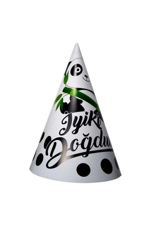 Parti Sürprizi Sevimli Panda Iyi Ki Doğdun Şapka 8 Adet - Image 1