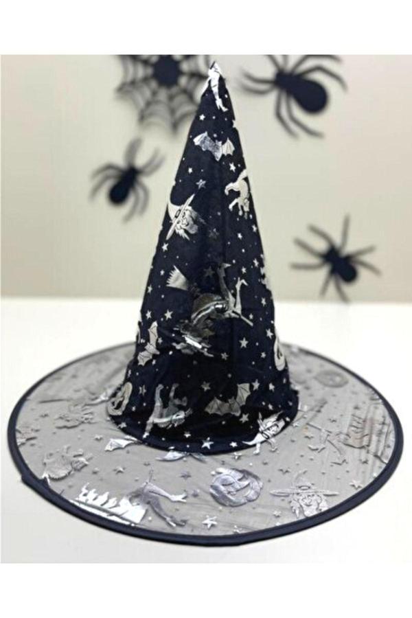 Parti Sürprizi Halloween Cadılar Bayramı Yetişkin Gümüş Renk Şapka - Image 1