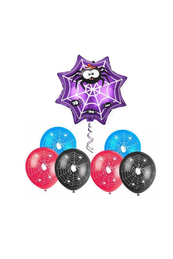 Parti Sürprizi Cadılar Bayramı Örümcek Ağı Folyo Balon Set - Image 1