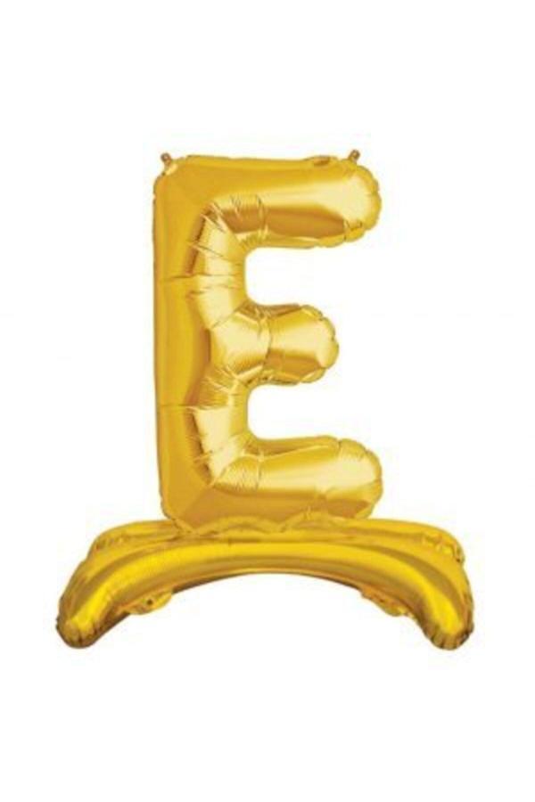 Parti Sürprizi Ayakta Durabilen Altın E Harf Folyo Balon - Image 1