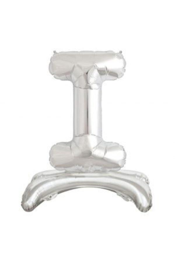 Parti Sürprizi Ayakta Durabilen Gümüş I Harf Folyo Balon - Image 1