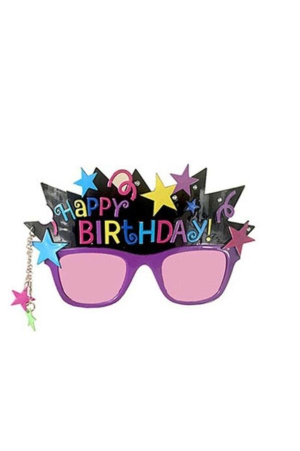 Parti Sürprizi Star Renkli Happy Birthday Parti Gözüğü 1 Adet - Image 1