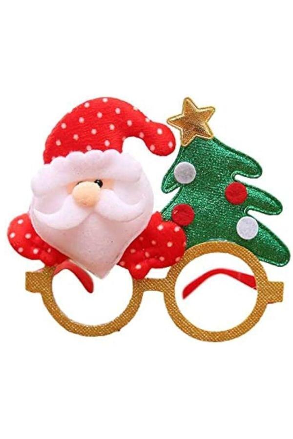 Parti Sürprizi Yılbaşı Partisi Noel Baba Çam Ağaçlı Gözlük - Image 1