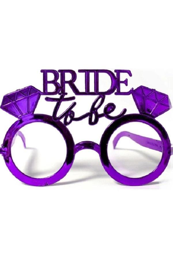Parti Sürprizi Bride To Be Tek Taşlı Parti Gözlüğü Mor Renk - Image 1