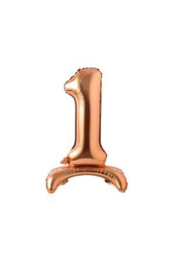 Parti Sürprizi Ayakta Durabilen Bronze 1 Rakam Folyo Balon - Image 1