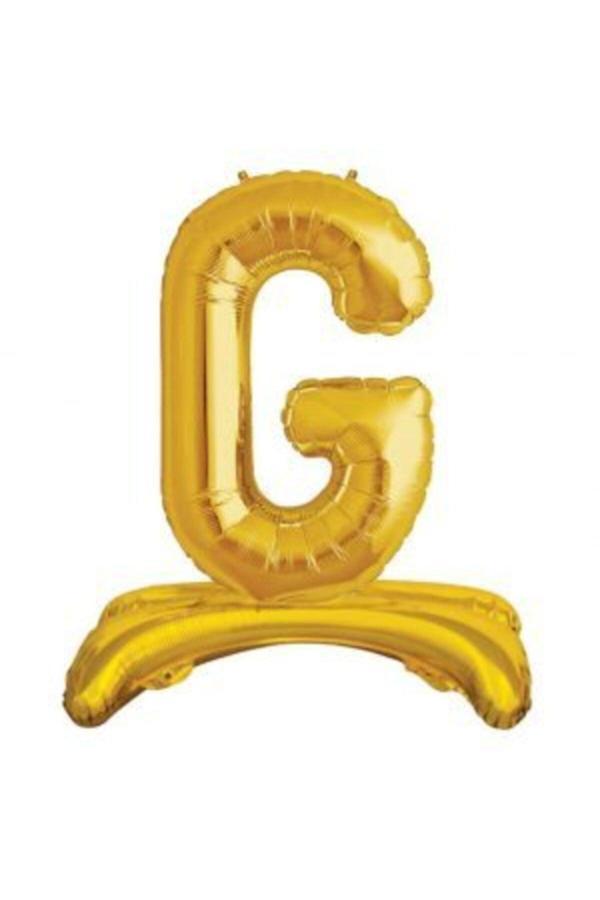 Parti Sürprizi Ayakta Durabilen Altın G Harf Folyo Balon - Image 1