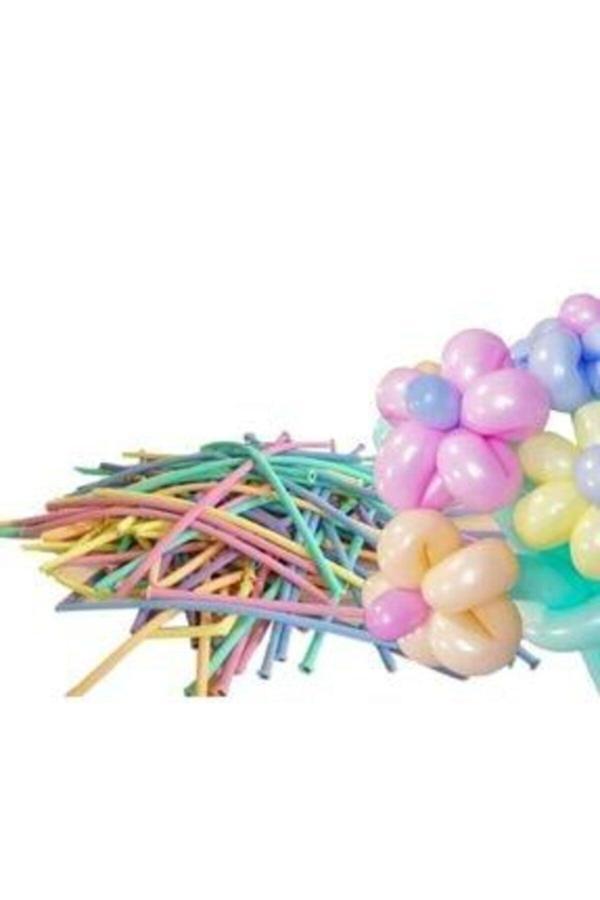 Parti Sürprizi Makaron Sosis Balon Karışık Renk 100 Lü - Image 1