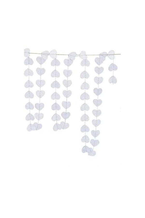 Parti Sürprizi Gümüş Kalp Sarkıt Süs - Image 1