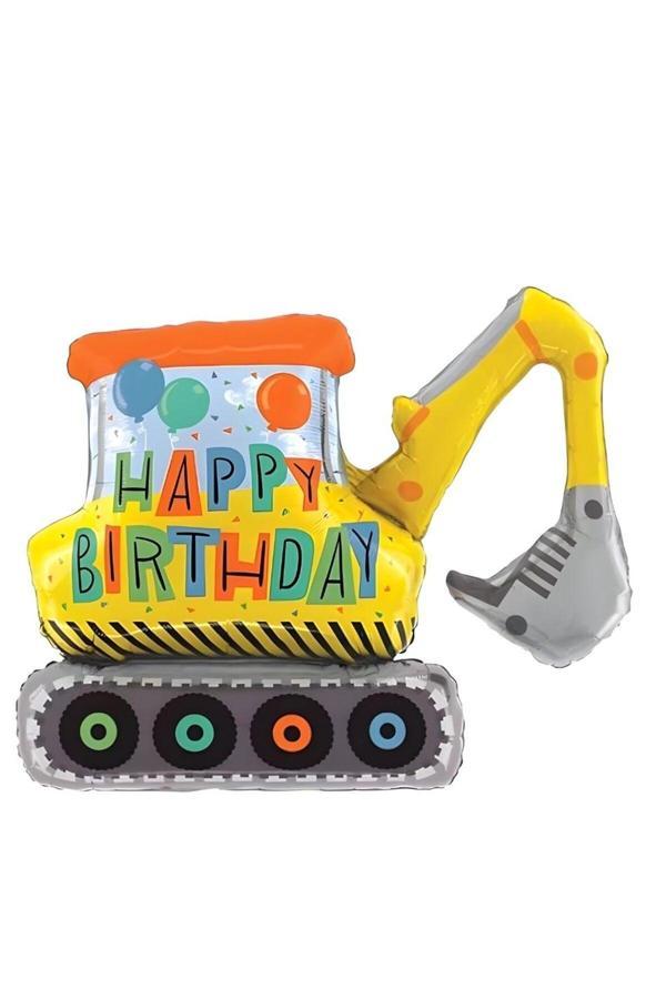 Parti Sürprizi İnşaat Teması Büyük Excavator Folyo Balon 1 Adet - Image 1