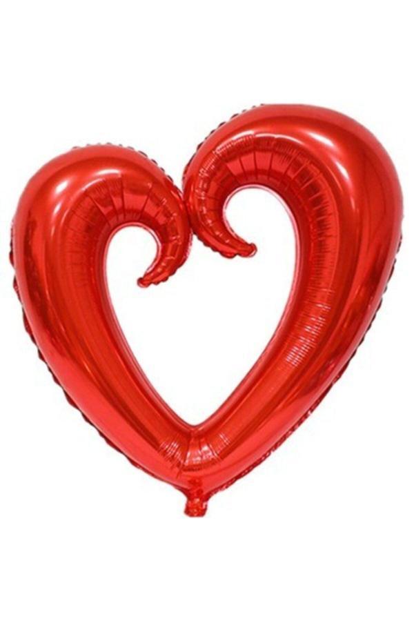 Parti Sürprizi Kırmızı Kalp Ortası Boş Folyo Balon - Image 1