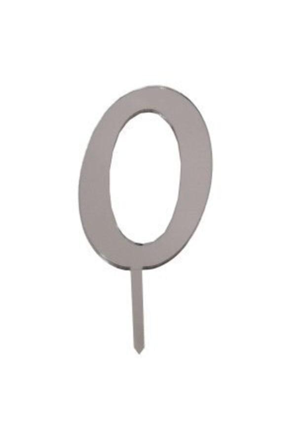 Parti Sürprizi O Harf Aynalı Gümüş Pleksi 7 cm - Image 1