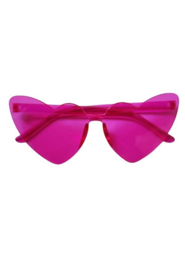 Parti Sürprizi Koyu Pembe Fuşya Kalpli Parti Gözlüğü 1 Adet - Image 1