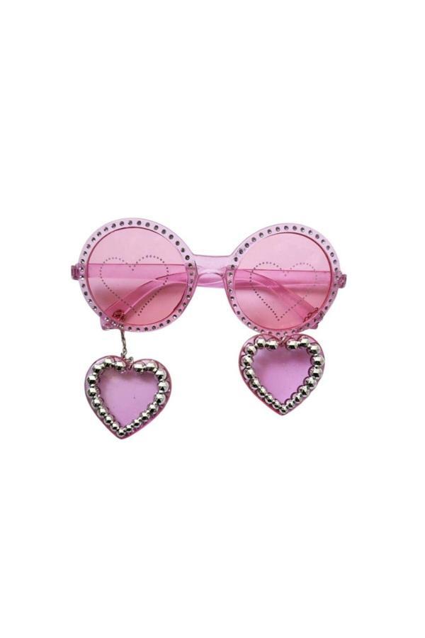 Parti Sürprizi Pembe Kalpli Parti Gözlüğü 1 Adet - Image 1