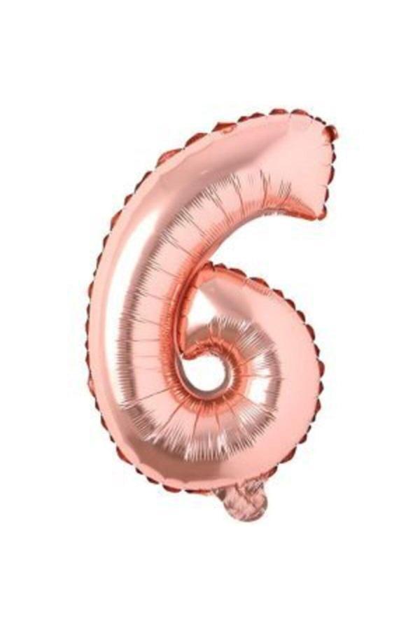 Parti Sürprizi Rose Gold 6 Rakam Folyo Balon 100 Cm - Image 1