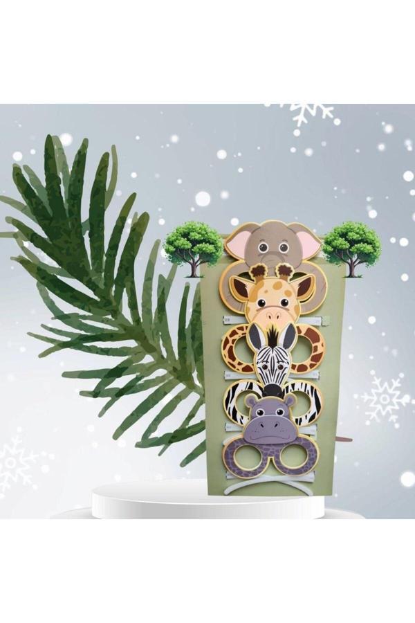 Parti Sürprizi Safari Hayvanları Eğlenceli Gözlük 4 Adet - Image 1