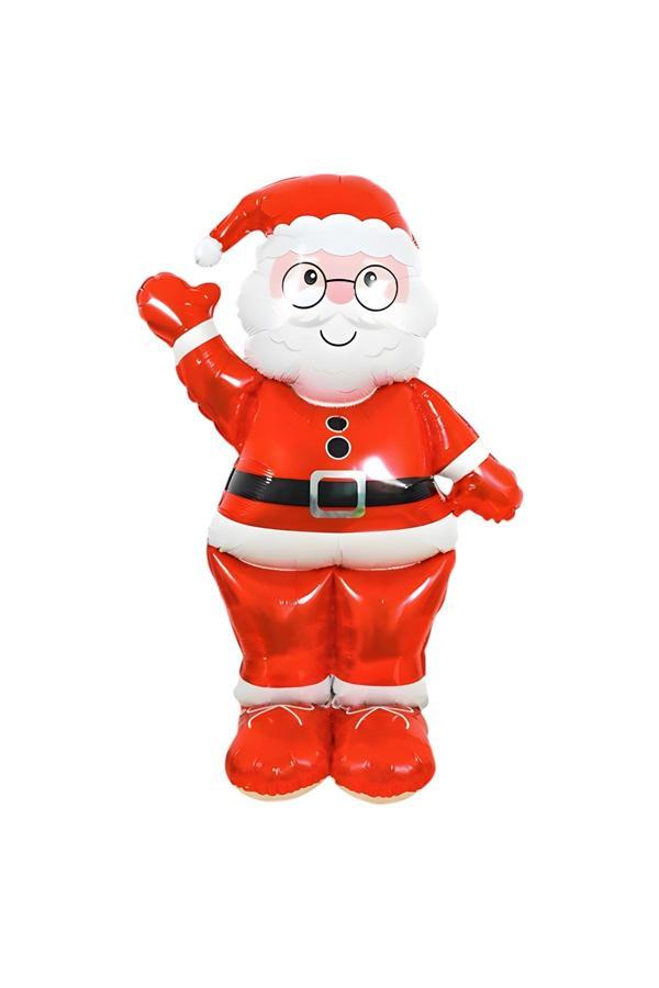 Parti Sürprizi Yılbaşı Partisi Ayaklı Noel Baba Folyo Balon 155 cm 1 Adet - Image 1