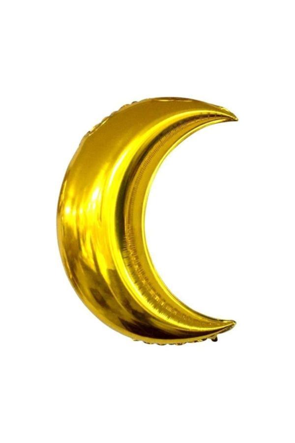 Parti Sürprizi Altın Yarım Ay Şekilli Folyo Balon - Image 1