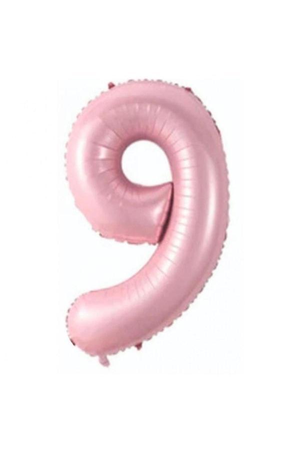 Parti Sürprizi Bebek Pembe 9 Rakam Folyo Balon 76 Cm 1 Adet - Image 1