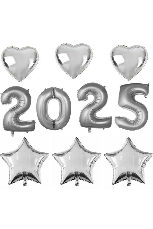 Parti Sürprizi Yılbaşı Partisi Gold 2025 Folyo Balon Set - Image 1
