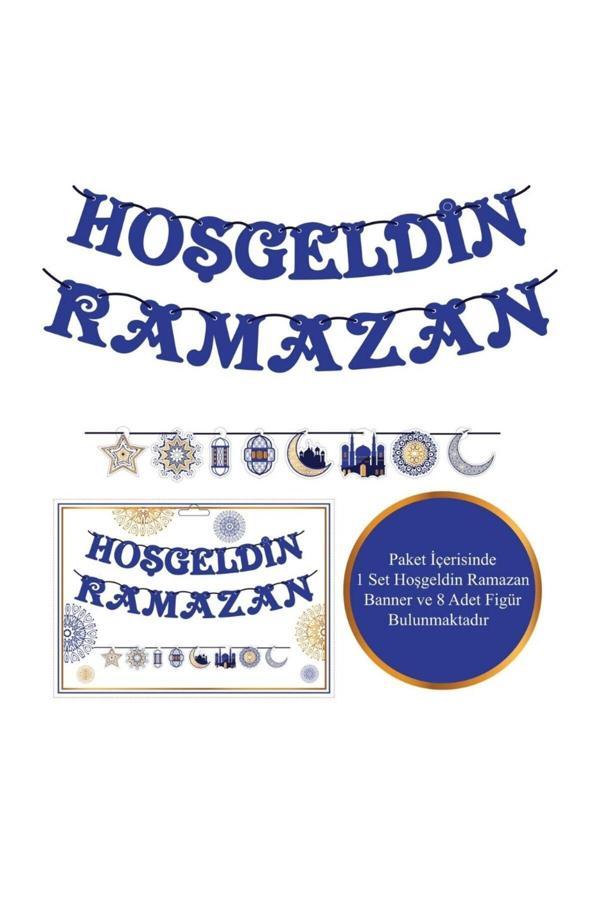 Parti Sürprizi Hoş Geldin Ramazan Cami Hilal Dekoratif Banner Set - Image 1