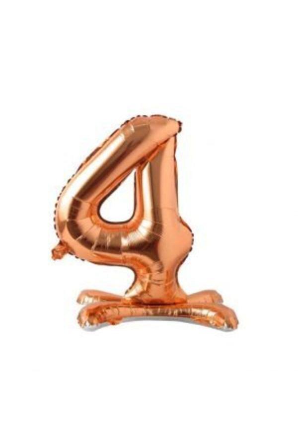 Parti Sürprizi Ayakta Durabilen Bronze 4 Rakam Folyo Balon - Image 1