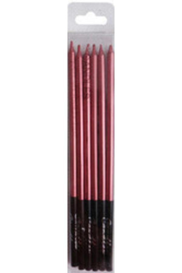 Parti Sürprizi Kırmızı Pastel 6 Lı Mum - Image 1
