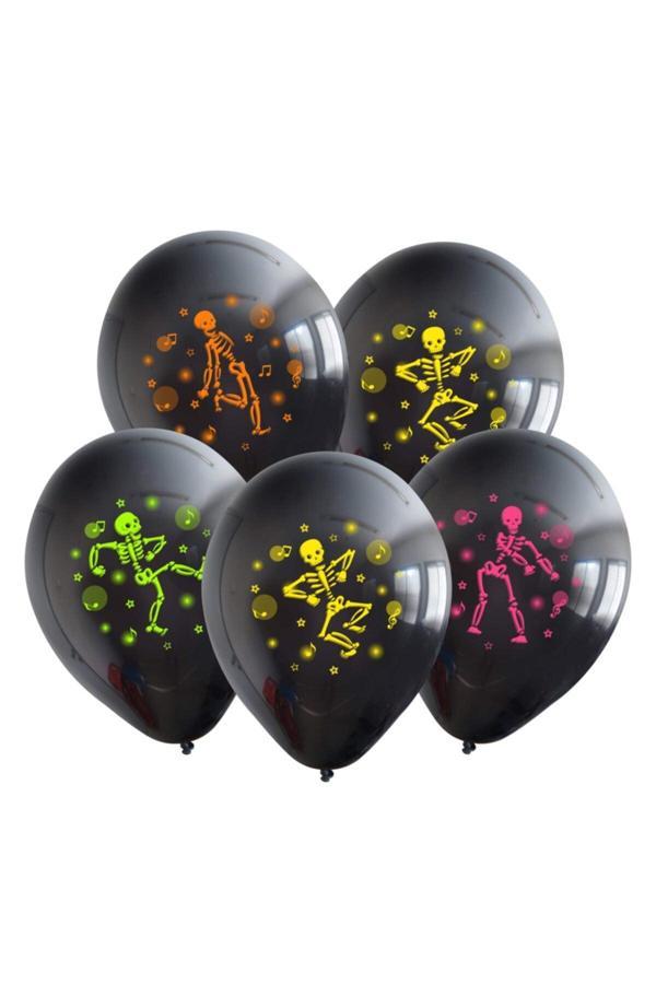 Parti Sürprizi Halloween Cadılar Bayramı Iskelet Latex Balon 10 Adet - Image 1
