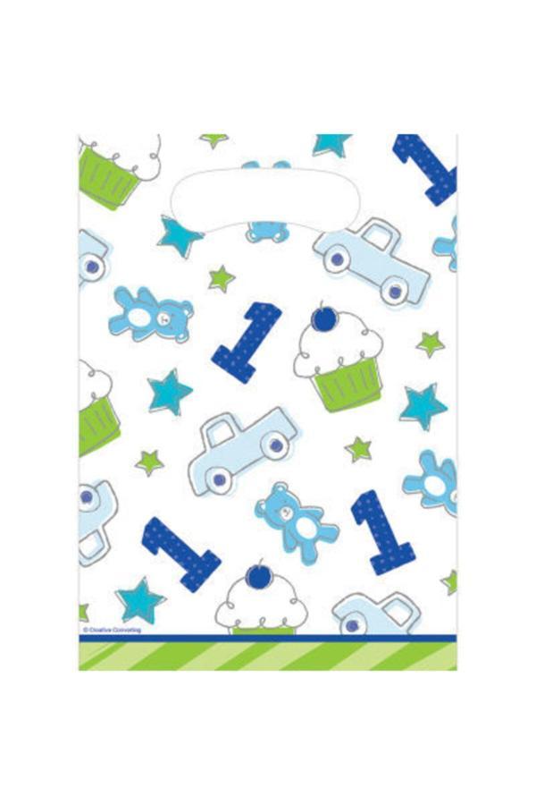 Parti Sürprizi 1 Yaş Erkek Teması Hediye Poşeti 8 Adet - Image 1