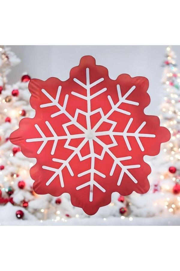 Parti Sürprizi Yılbaşı Partisi Kırmızı Beyaz Kartanesi Şekilli Folyo Balon - Image 1