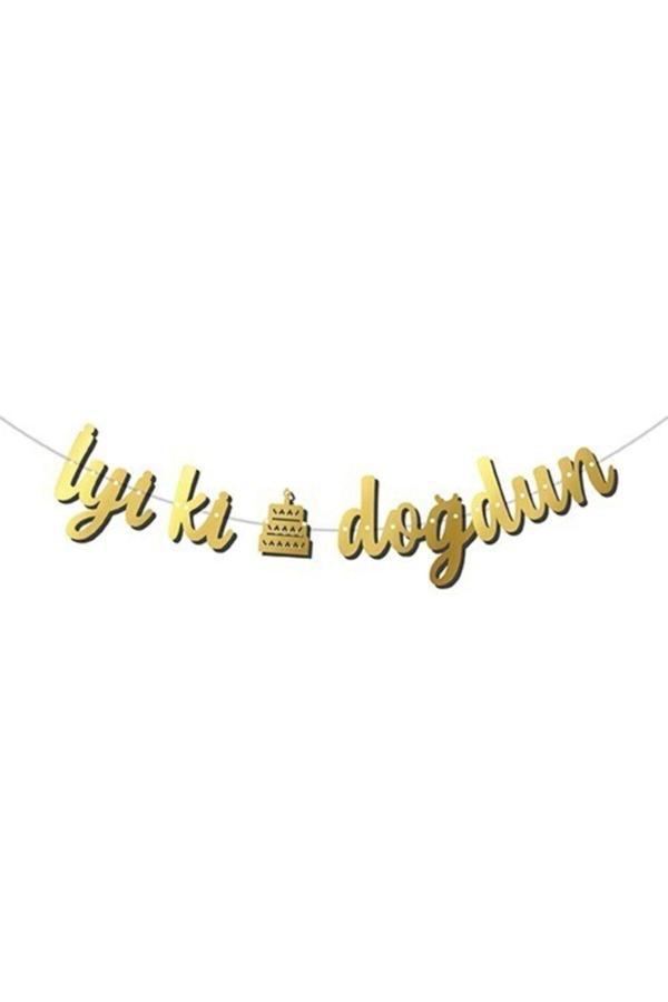 Parti Sürprizi Iyi Ki Doğdun Gold Banner Afiş - Image 1