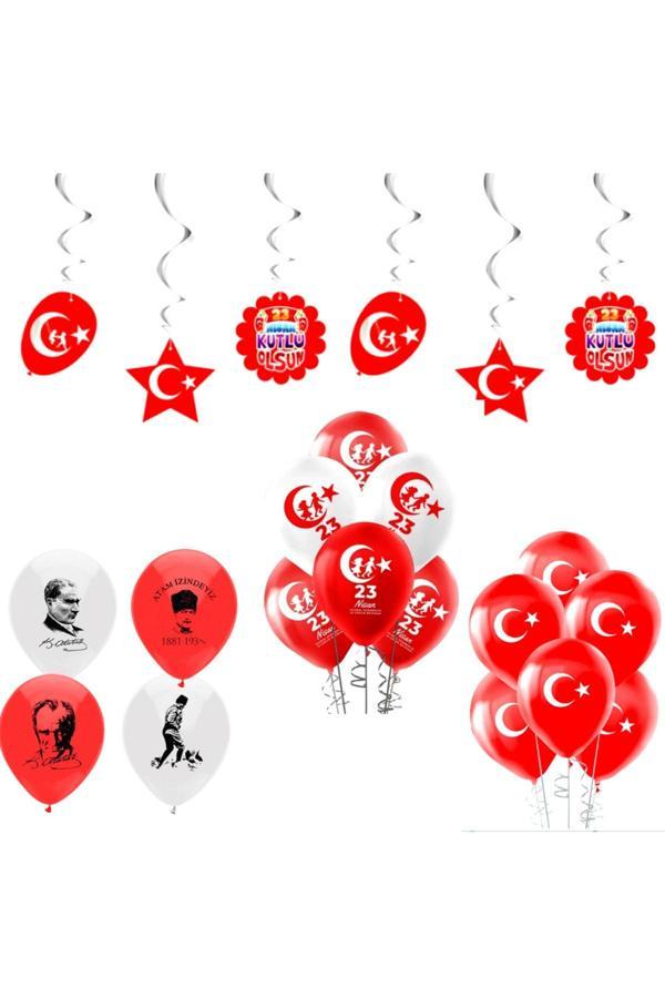 Parti Sürprizi 23 Nisan Atatürk Baskılı Balonlu Set - Image 1