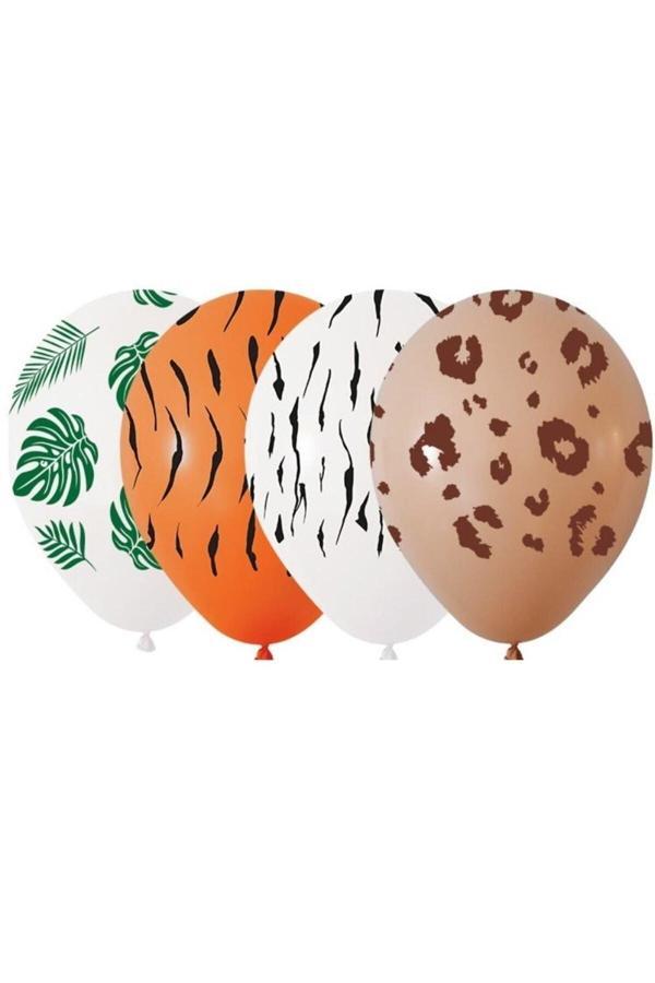 Parti Sürprizi Safari Teması Karışık Renk Latex Balon 10 Adet - Image 1