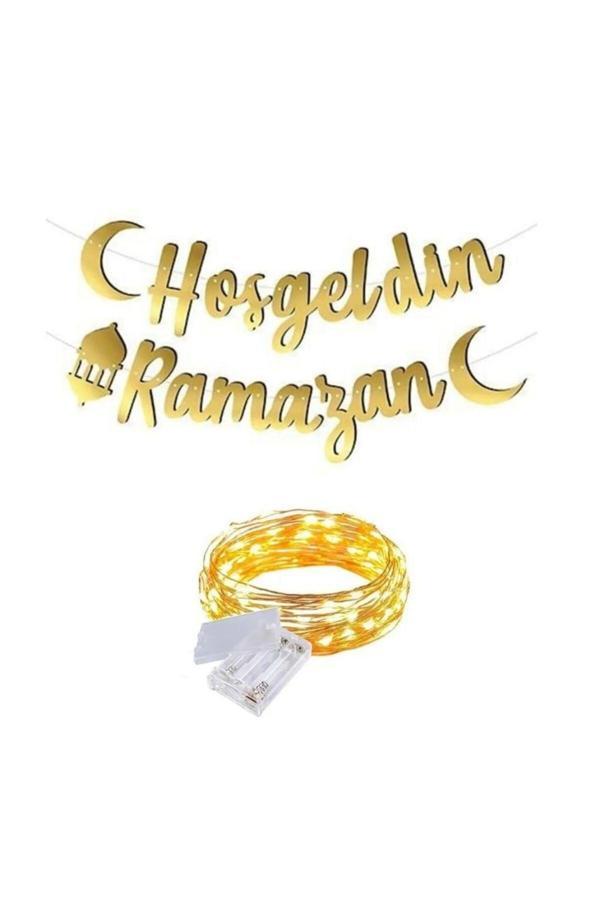 Parti Sürprizi Hoş Geldin Ramazan ışıklı Kaligrafi Banner Yazı - Image 1