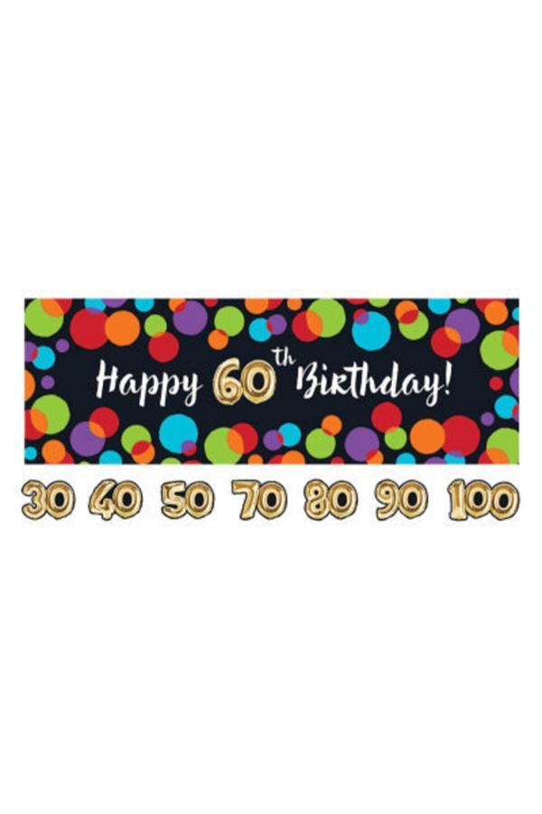 Parti Sürprizi Işıltılı Balonlar Rakam Stickerlı Dev Afiş - Image 1