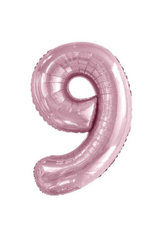 Parti Sürprizi Bebek Pembe 9 Rakam Folyo Balon 100 Cm - Image 1