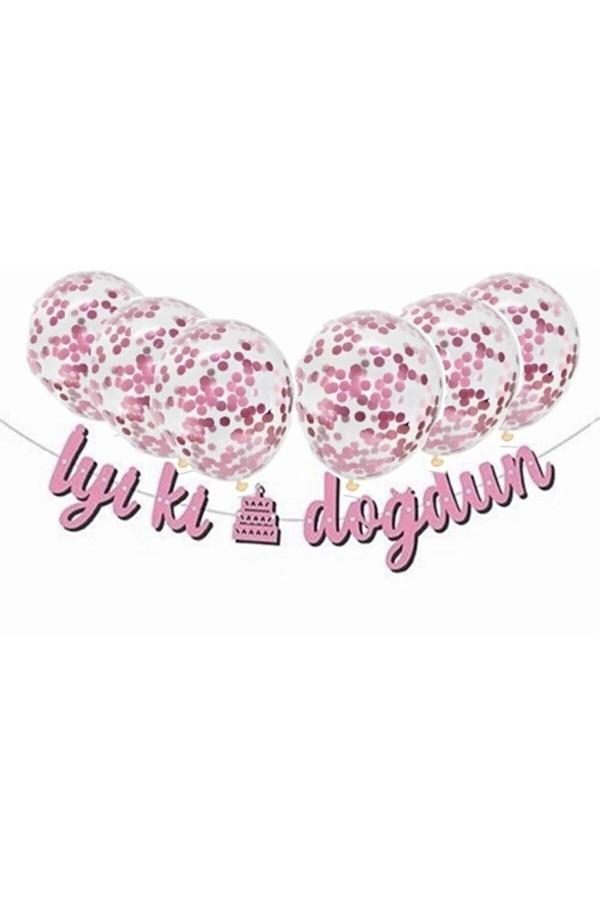 Parti Sürprizi Pembe Iyi Ki Doğdun Banner Set - Image 1
