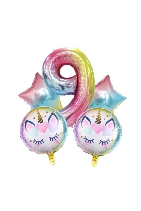 Parti Sürprizi Unicorn 9 Yaş Folyo Balon Set - Image 1