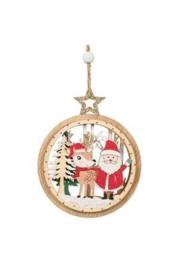 Parti Sürprizi Yılbaşı Çam Ağacı Noel Baba Geyik Dekor Süs 9 Cm 1 Adet - Image 1