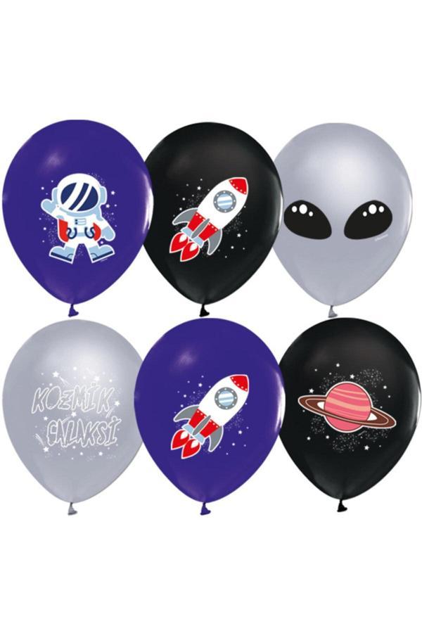 Parti Sürprizi Kozmik Galaksi Uzay Teması Latex Balon 10 Adet - Image 1
