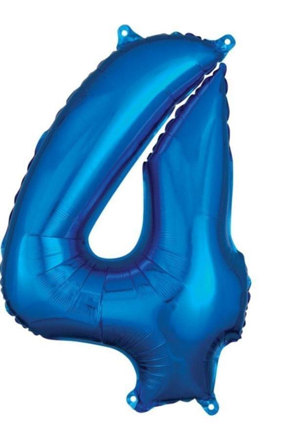 Parti Sürprizi Folyo Balon Mavi 4 Rakam 80 Cm - Image 1