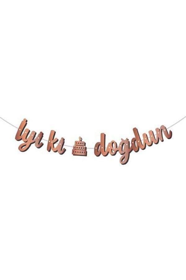 Parti Sürprizi Iyi Ki Doğdun Rose Gold Banner - Image 1