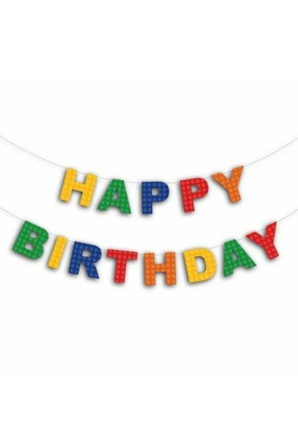 Parti Sürprizi Block Partisi Happy Birthday Harf Afiş - Image 1