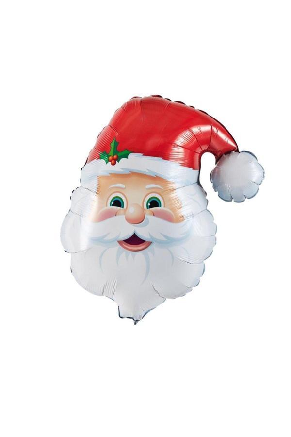 Parti Sürprizi Yılbaşı Partisi Şapkalı Noel Baba  Folyo Balon 1 Adet - Image 1