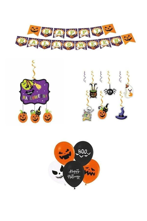 Parti Sürprizi Halloween Cadılar Bayramı Balonlu Asma Süs Set - Image 1