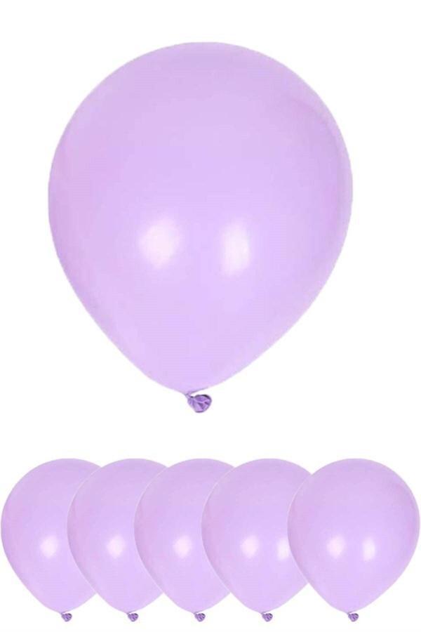Parti Sürprizi Makaron Lila Küçük Boy Latex Balon 10 Adet - Image 1
