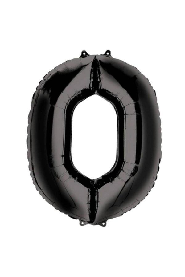 Parti Sürprizi Siyah 0 Rakam Folyo Balon 100 Cm 1 Adet - Image 1