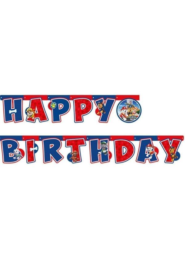 Parti Sürprizi Paw Patrol Happy Birthday Harf Afiş (2.10m) - Image 1